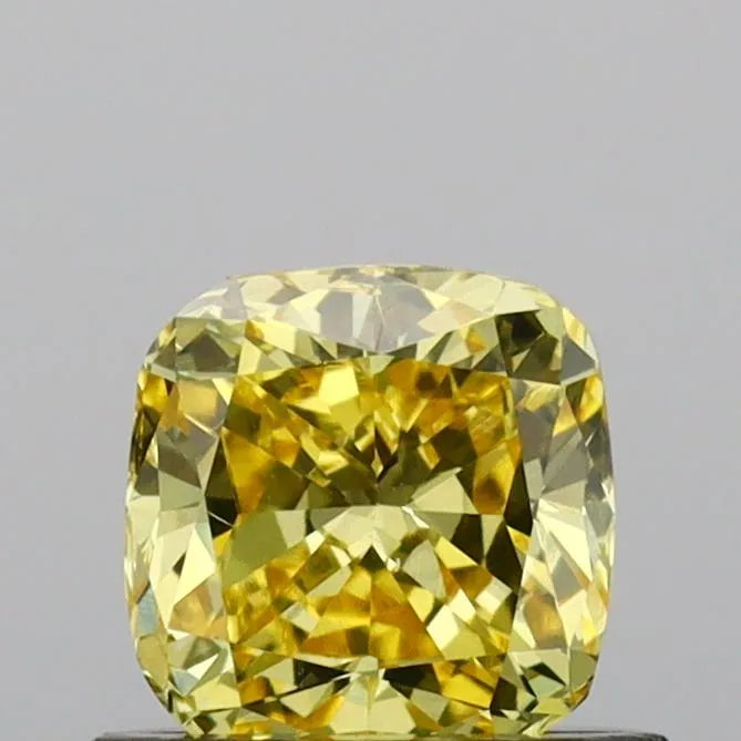 0.71ct Cushion brilliant Lab Grown Diamond (Colour Fancy Vivid Yellow, Clarity VS2, IGI Certified)
