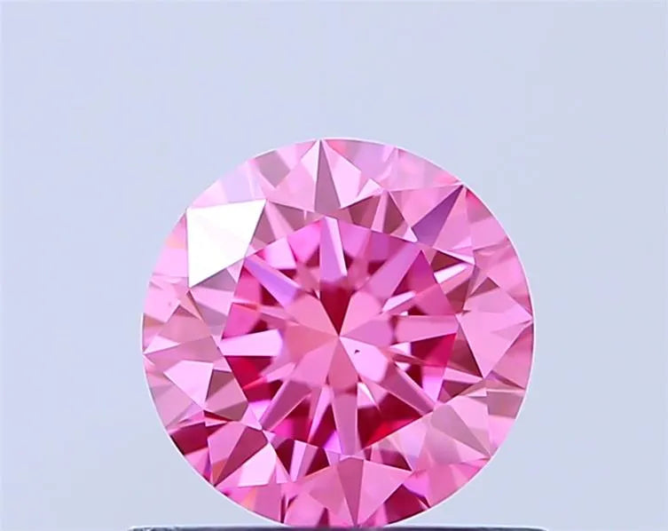 0.71ct Round Lab Grown Diamond (Colour Fancy Vivid Pink, Clarity VS1, Cut EX, IGI Certified)