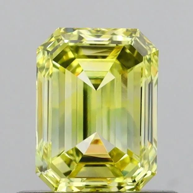 0.72ct Emerald Lab Grown Diamond (Colour Fancy Yellow, Clarity VVS2, IGI Certified)