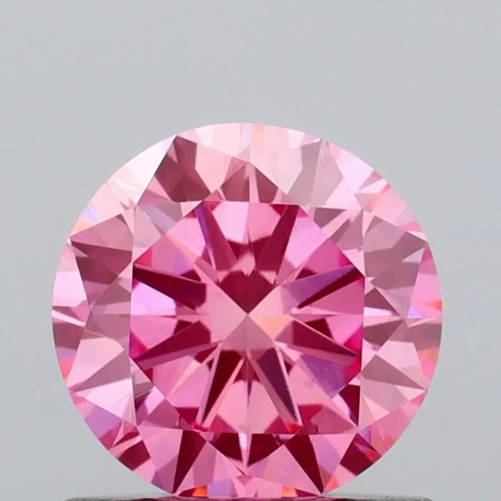 0.72ct Round Lab Grown Diamond (Colour Fancy Vivid Pink, Clarity VS1, Cut EX, IGI Certified)