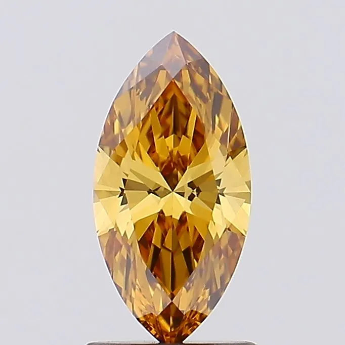 1.00ct Marquise Lab Grown Diamond (Fancy Vivid Yellowish Brown, Clarity VVS2, IGI)