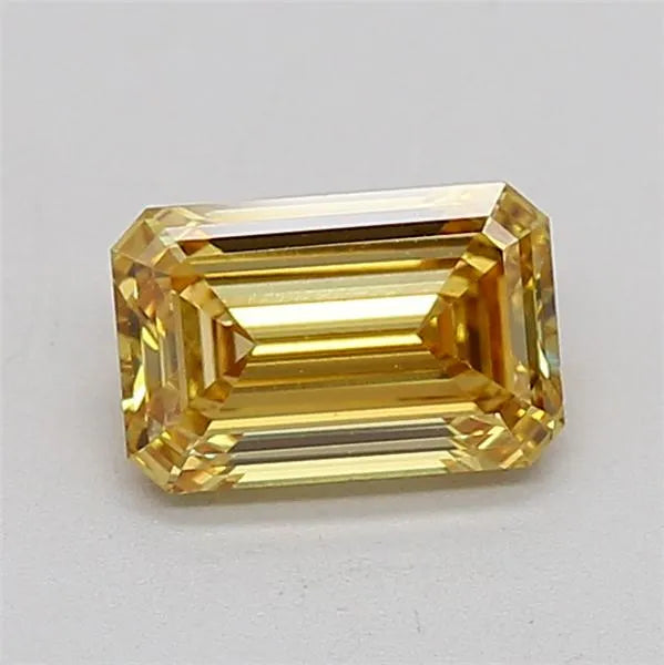 1.03ct Emerald Lab Grown Diamond (Colour Fancy Intense Brownish Yellow, Clarity VS1, Cut GD, IGI Certified)