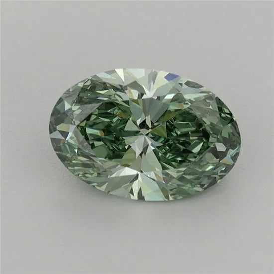 1.03ct Oval Lab Grown Diamond (Colour Fancy Vivid Green, Clarity VVS2, IGI Certified)