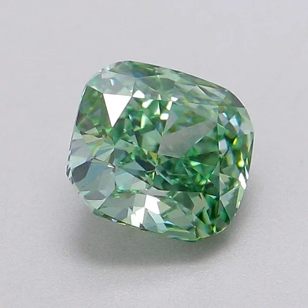 1.04ct Cushion modified Lab Grown Diamond (Colour Fancy Vivid Green, Clarity VVS2, IGI Certified)