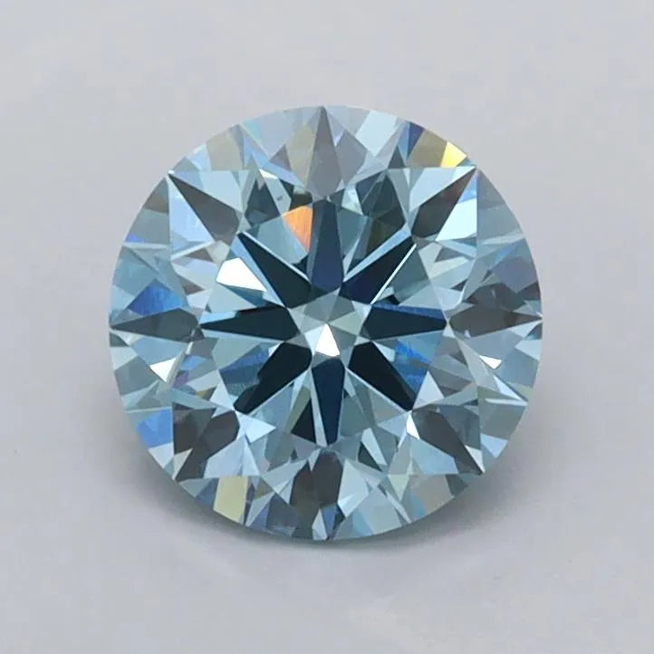 1.06ct Round Lab Grown Diamond (Colour Fancy Vivid Blue, Clarity VS1, Cut ID, IGI Certified)
