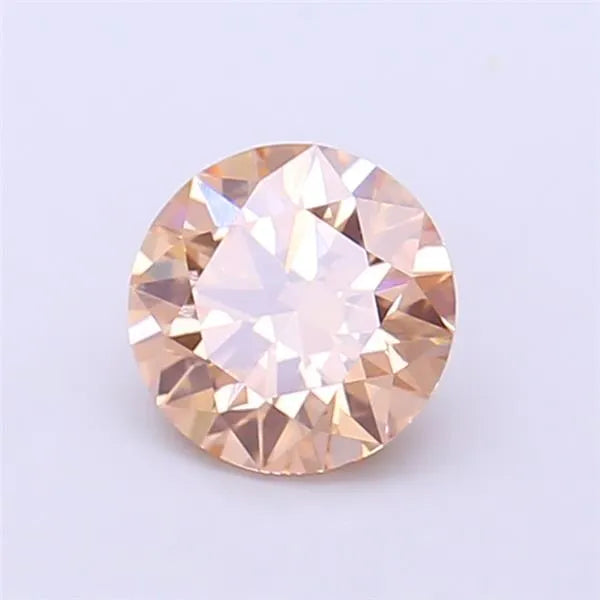 1.08ct Round Lab Grown Diamond (Colour Fancy Light Brown, Clarity VVS2, Cut ID, IGI Certified)