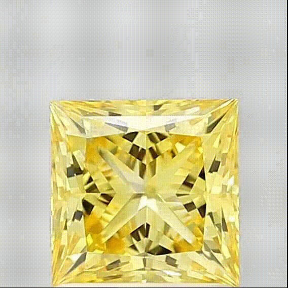 1.10ct Princess Lab Grown Diamond (Colour Fancy Vivid Yellow, Clarity IF, IGI Certified)