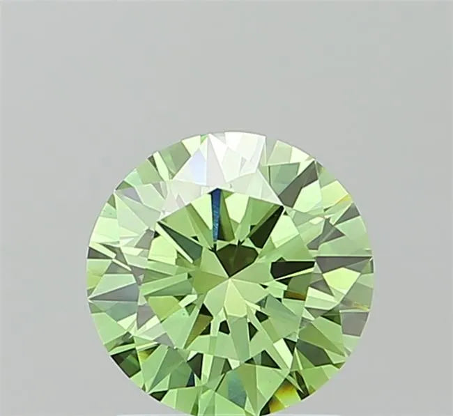 1.53ct Round Lab Grown Diamond (Colour Fancy Vivid Green, Clarity VVS2, Cut EX, IGI Certified)