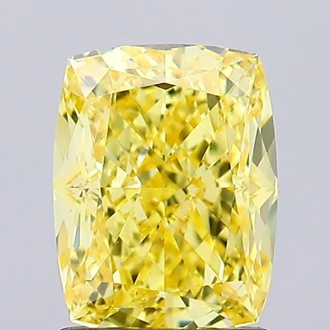 1.62ct Cushion modified Lab Grown Diamond (Colour Fancy Vivid Yellow, Clarity VVS2, IGI Certified)