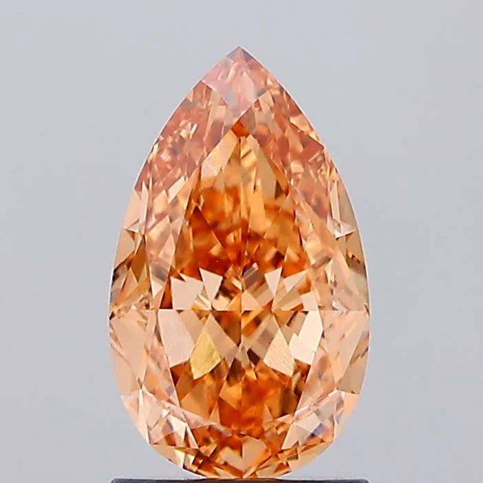 1.67ct Pear Lab Grown Diamond (Colour Fancy Vivid Pinkish Orange, Clarity VVS2, IGI Certified)