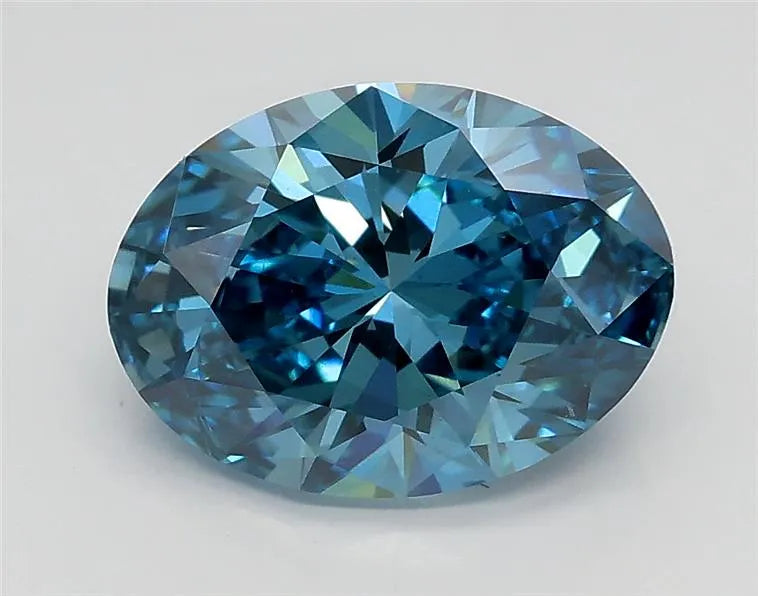 2.00ct Oval Lab Grown Diamond (Colour Fancy Vivid Blue, Clarity VS2, IGI Certified)