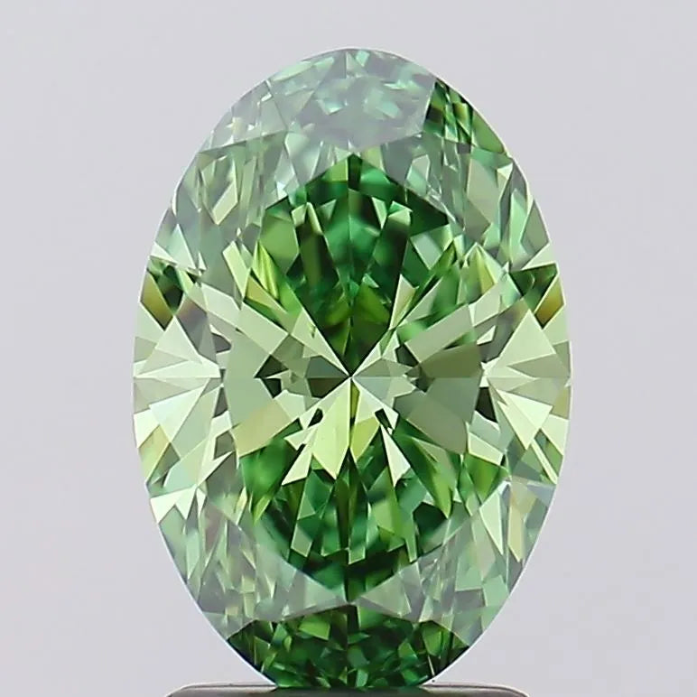 2.00ct Oval Lab Grown Diamond (Colour Fancy Vivid Green, Clarity IF, IGI Certified)