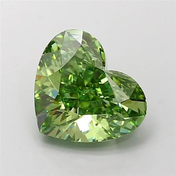 2.12ct Heart Lab Grown Diamond (Colour Fancy Vivid Green, Clarity VS1, IGI Certified)
