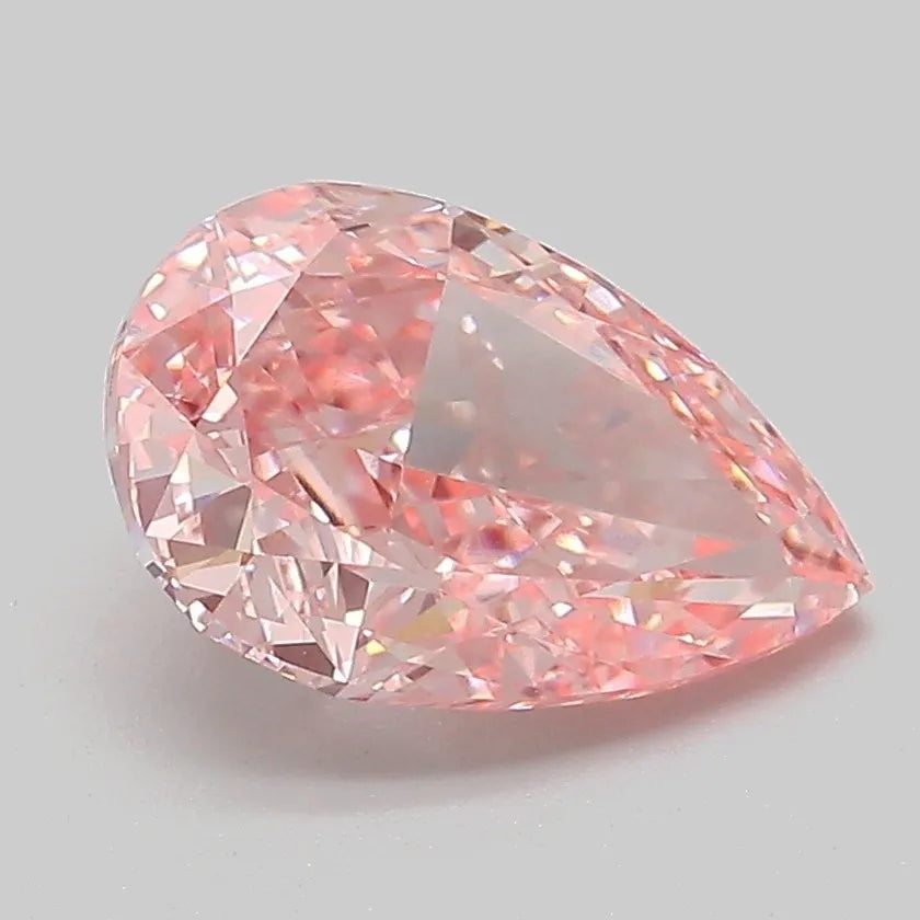 2.12ct Pear Lab Grown Diamond (Colour Fancy Vivid Pink, Clarity VVS1, IGI Certified)
