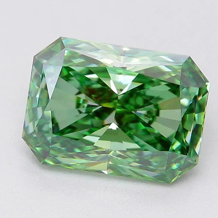2.57ct Radiant Lab Grown Diamond (Colour Fancy Vivid Green, Clarity FL, Cut EX, IGI Certified)