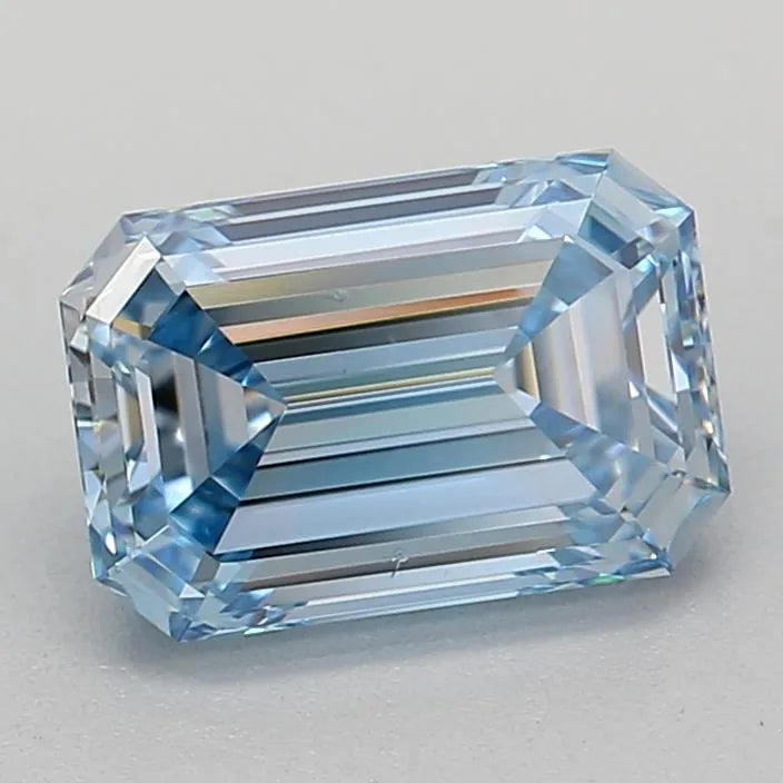 0.82ct Emerald Lab Grown Diamond (Colour Fancy Intense Blue, Clarity VVS2, IGI Certified)