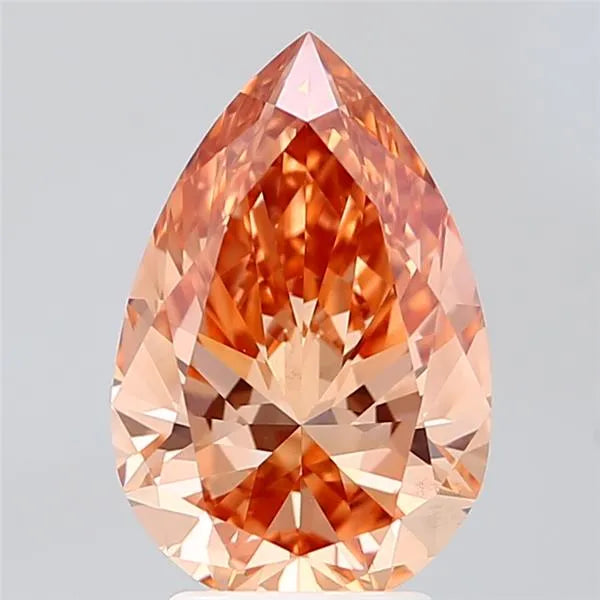 3.00ct Pear Lab Grown Diamond (Colour Fancy Vivid Brown Pink, Clarity VS1, IGI Certified)