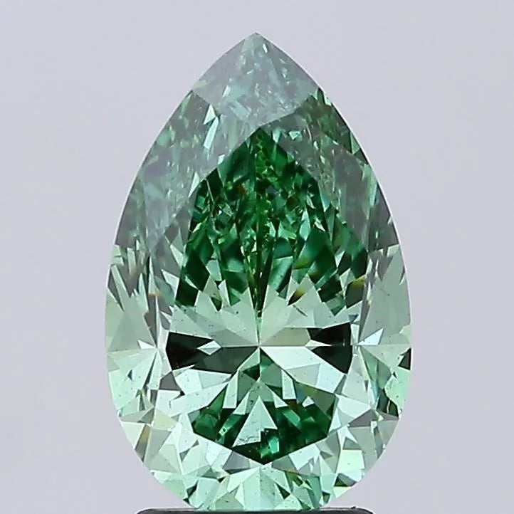 3.00ct Pear Lab Grown Diamond (Colour Fancy Vivid Green, Clarity VS2, IGI Certified)