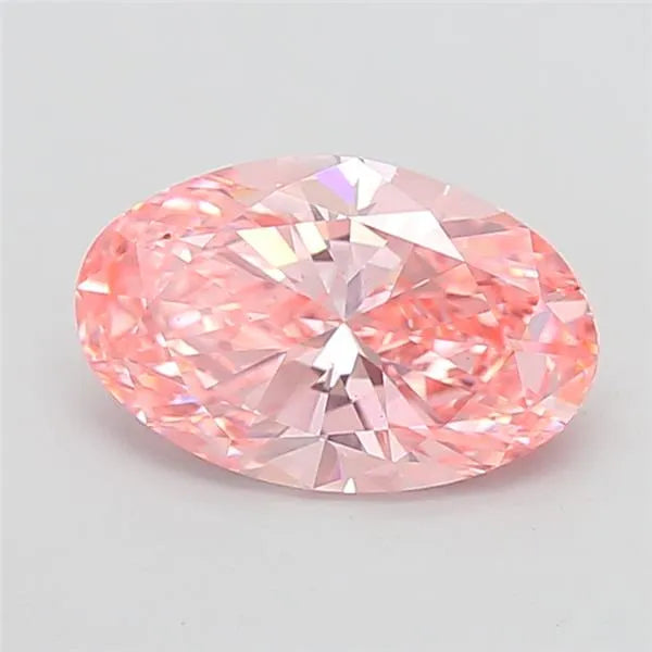 3.01ct Oval Lab Grown Diamond (Colour Fancy Vivid Pink, Clarity VS2, IGI Certified)