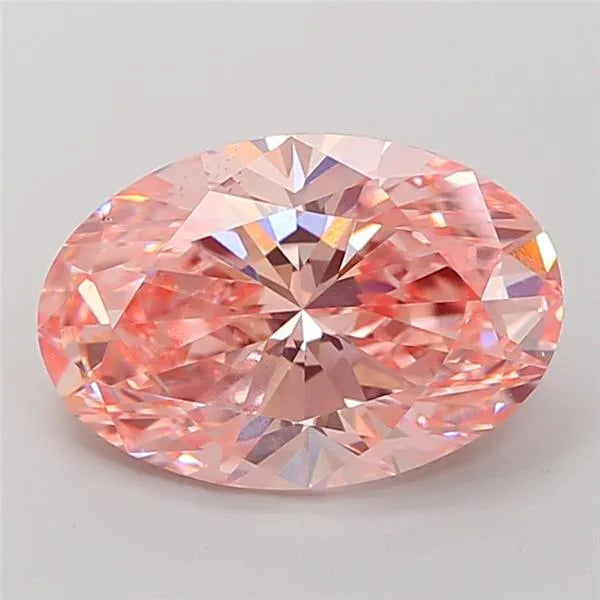 3.03ct Oval Lab Grown Diamond (Colour Fancy Vivid Pink, Clarity VS2, IGI Certified)