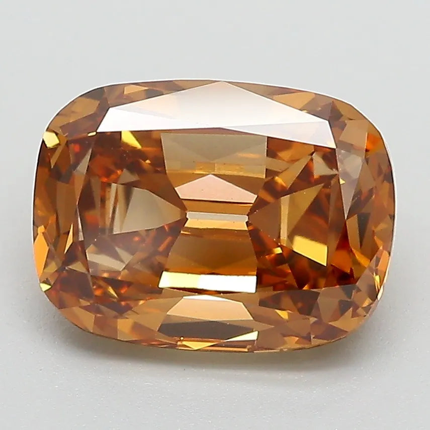 3.10ct Cushion modified Lab Grown Diamond (Colour Fancy Light Yellowish Brown, Clarity VVS2, IGI Certified)