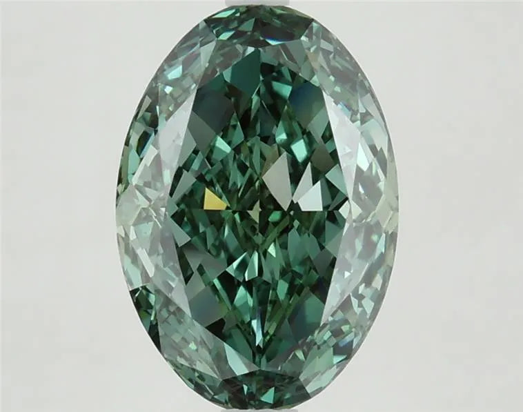 3.35ct Oval Lab Grown Diamond (Colour Fancy Vivid Green, Clarity VVS2, IGI Certified)