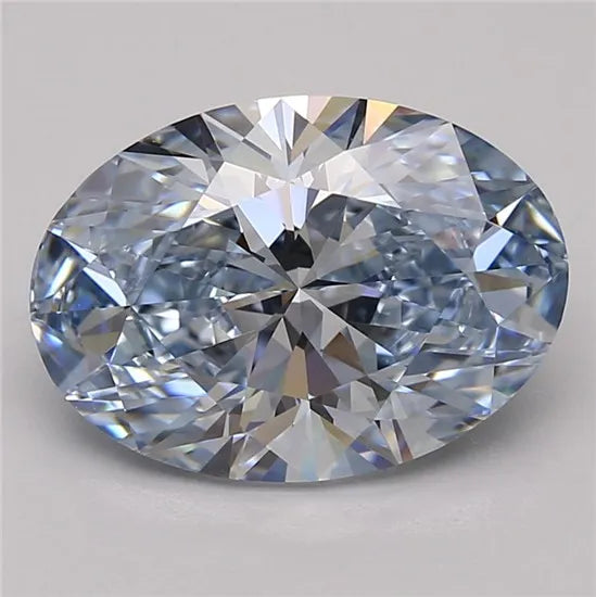 3.53ct Oval Lab Grown Diamond (Colour Fancy Intense Blue, Clarity IF, Cut EX, IGI Certified)