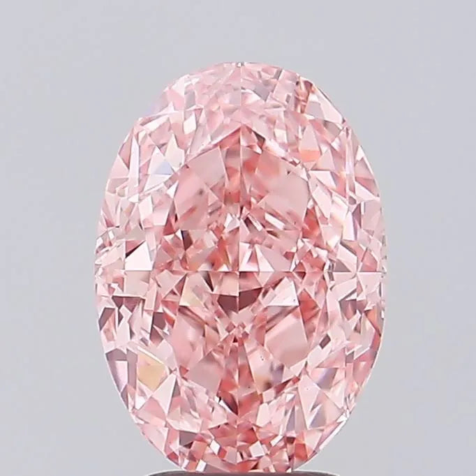 3.72ct Oval Lab Grown Diamond (Colour Fancy Vivid Pink, Clarity VS1, IGI Certified)