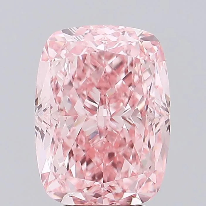 Diamant de laboratoire rose Fancy Vivid Pink 4,53 carats, taille coussin modifié, pureté VVS2, certifié IGI