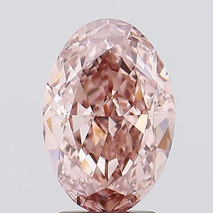 3.02ct Oval Lab Grown Diamond (Colour Fancy Brown Pink, Clarity VS2, IGI Certified)