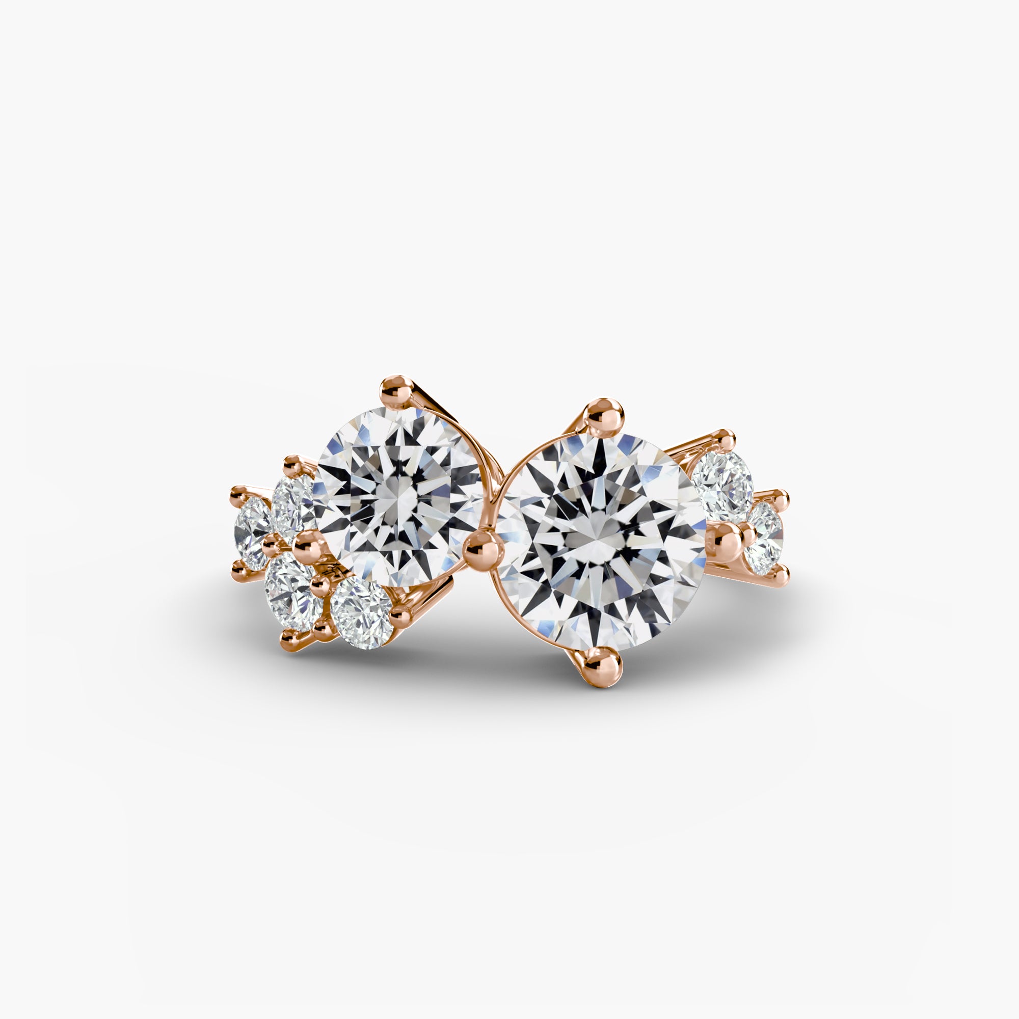 Bague Gemini est un "Toi & Moi" à personnaliser. Diamants de laboratoire & or rose. Maison Exquisite Lab Diamonds Paris