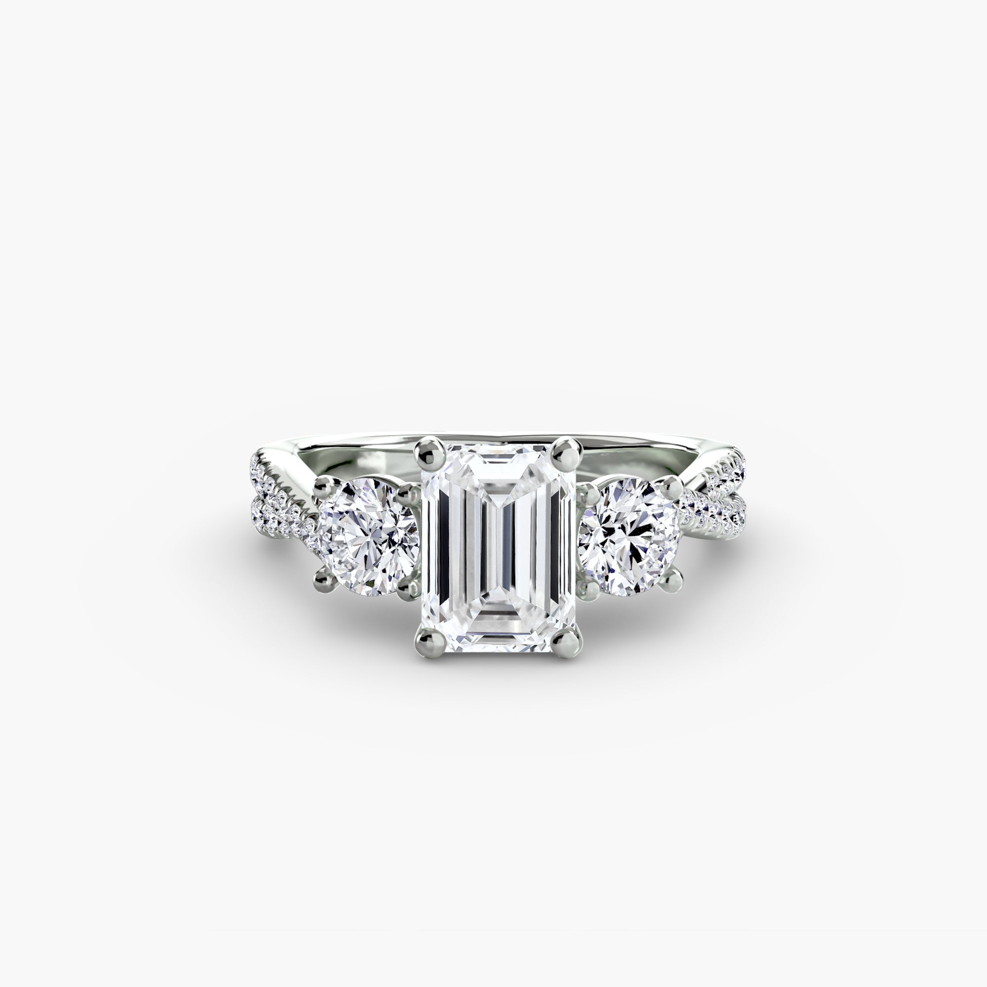 Bague Coralys à personnaliser En or 18K et diamants de laboratoire émeraude - Maison française Exquisite Lab Diamonds