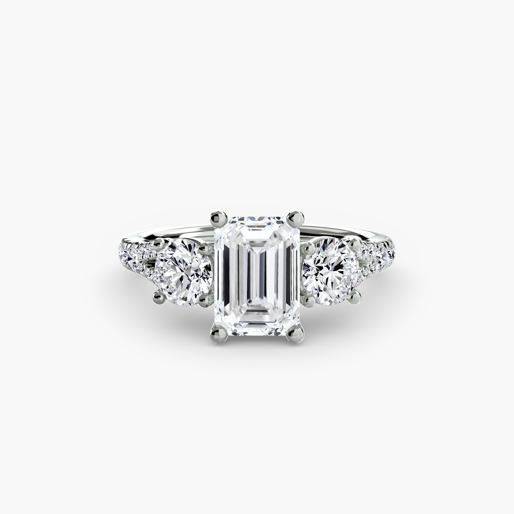 Bague Themis Emeraude personnalisable, choisissez le diamant central & le métal précieux de votre choix avec la Maison française Exquisite Lab Diamonds