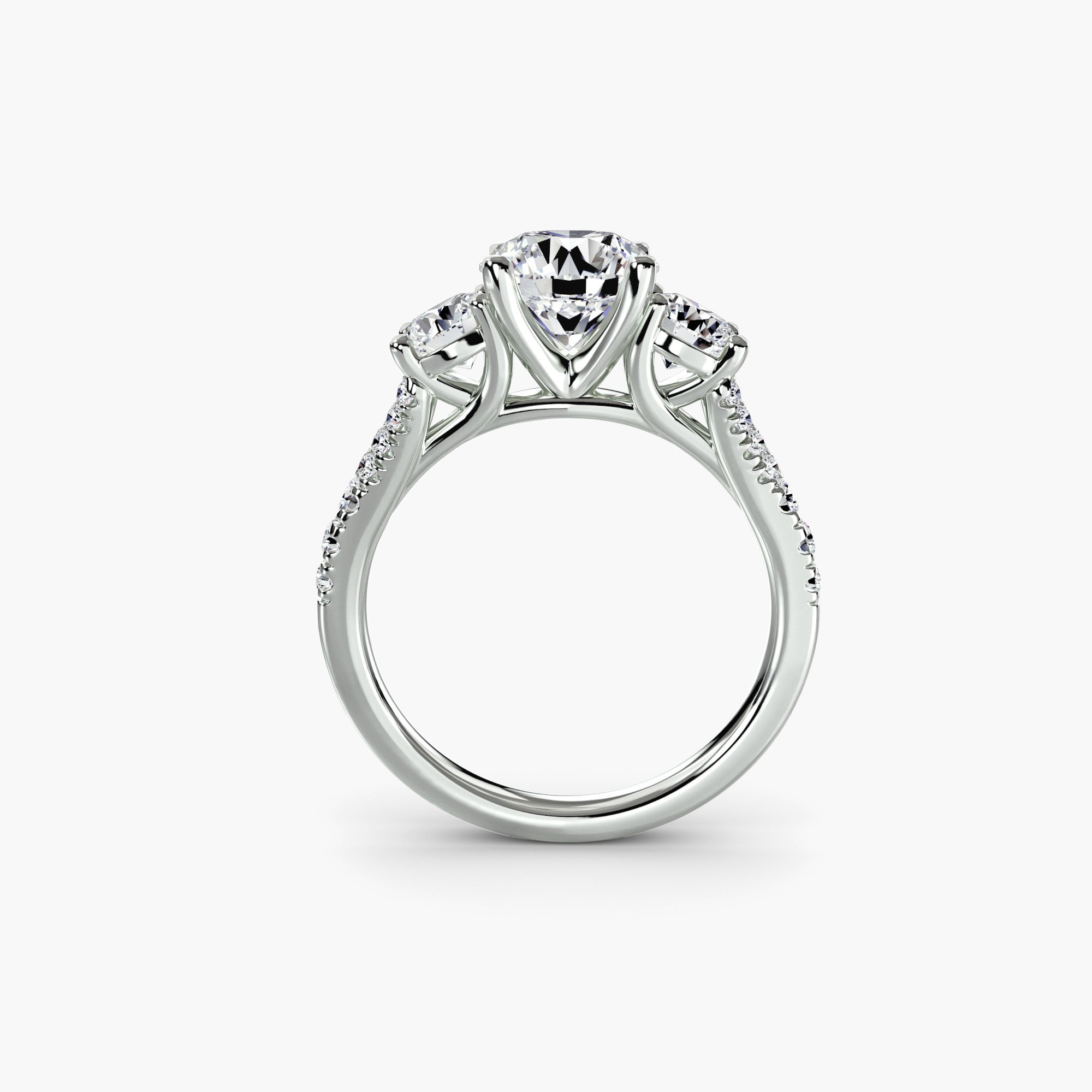 Bague Themis trilogie personnalisable choisissez le diamant central de votre choix avec la Maison française Exquisite Lab Diamonds