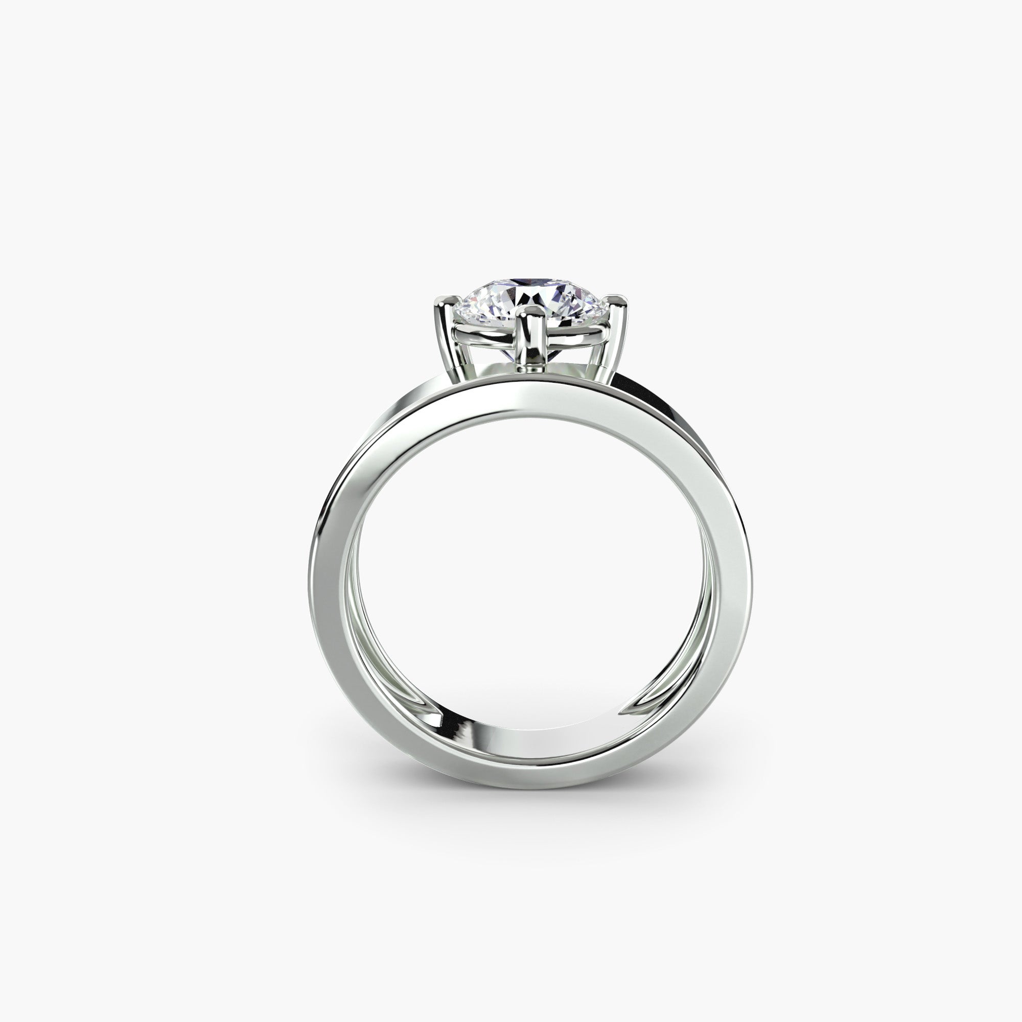 Bague Caelum personnalisable. En or 18K et diamant rond de laboratoire