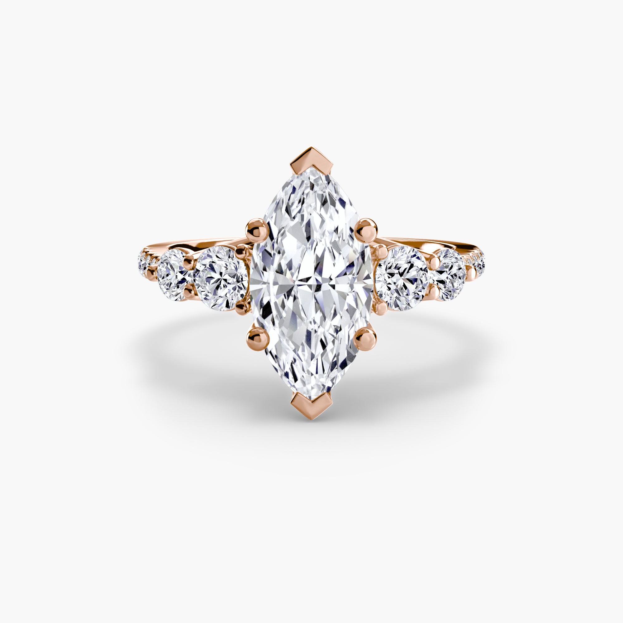 Bague Dysis personnalisée en or rose et diamants de laboratoire marquise - Exquisite Lab Diamonds Paris