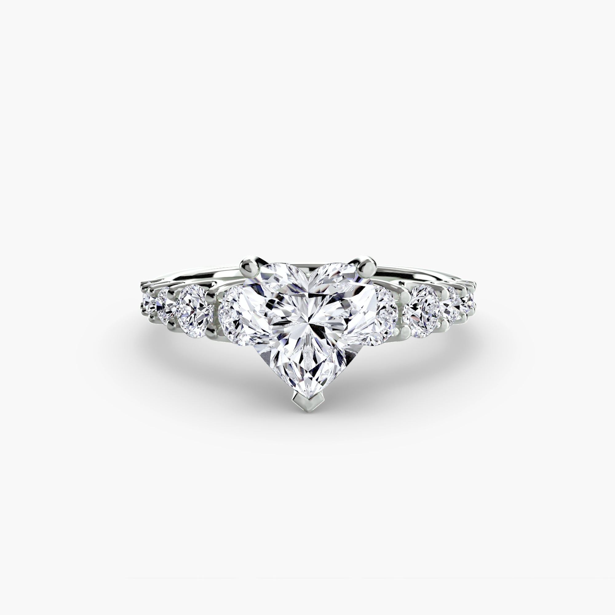 Bague Syzygy personnalisable en diamants de laboratoire coeur et platine. Exquisite Lab Diamonds Paris