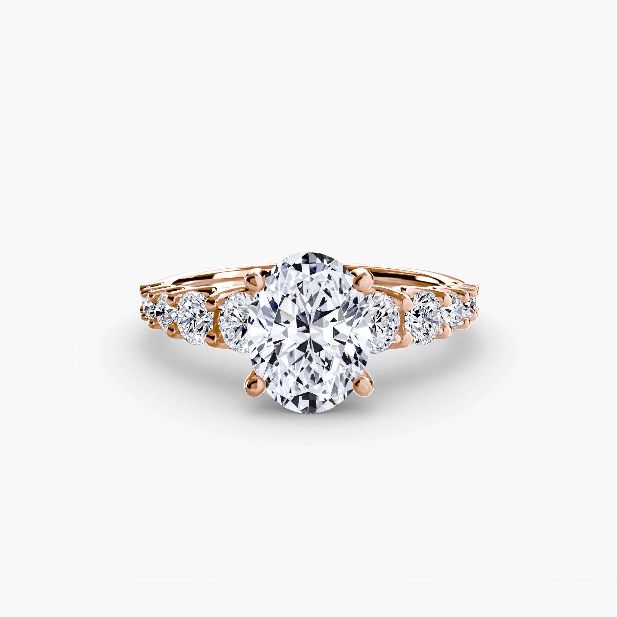 Bague Syzygy personnalisable en diamants de laboratoire ovale, or rose 18K ou platine. Exquisite Lab Diamonds Paris