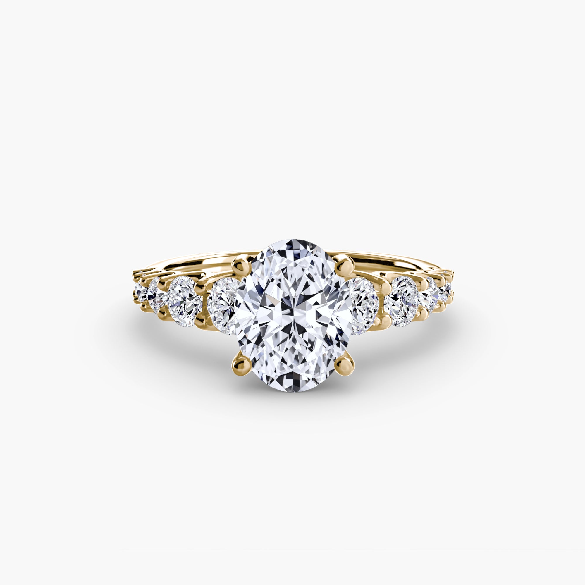 Bague Syzygy personnalisable en diamants de laboratoire ovale, or jaune 18K. Exquisite Lab Diamonds Paris