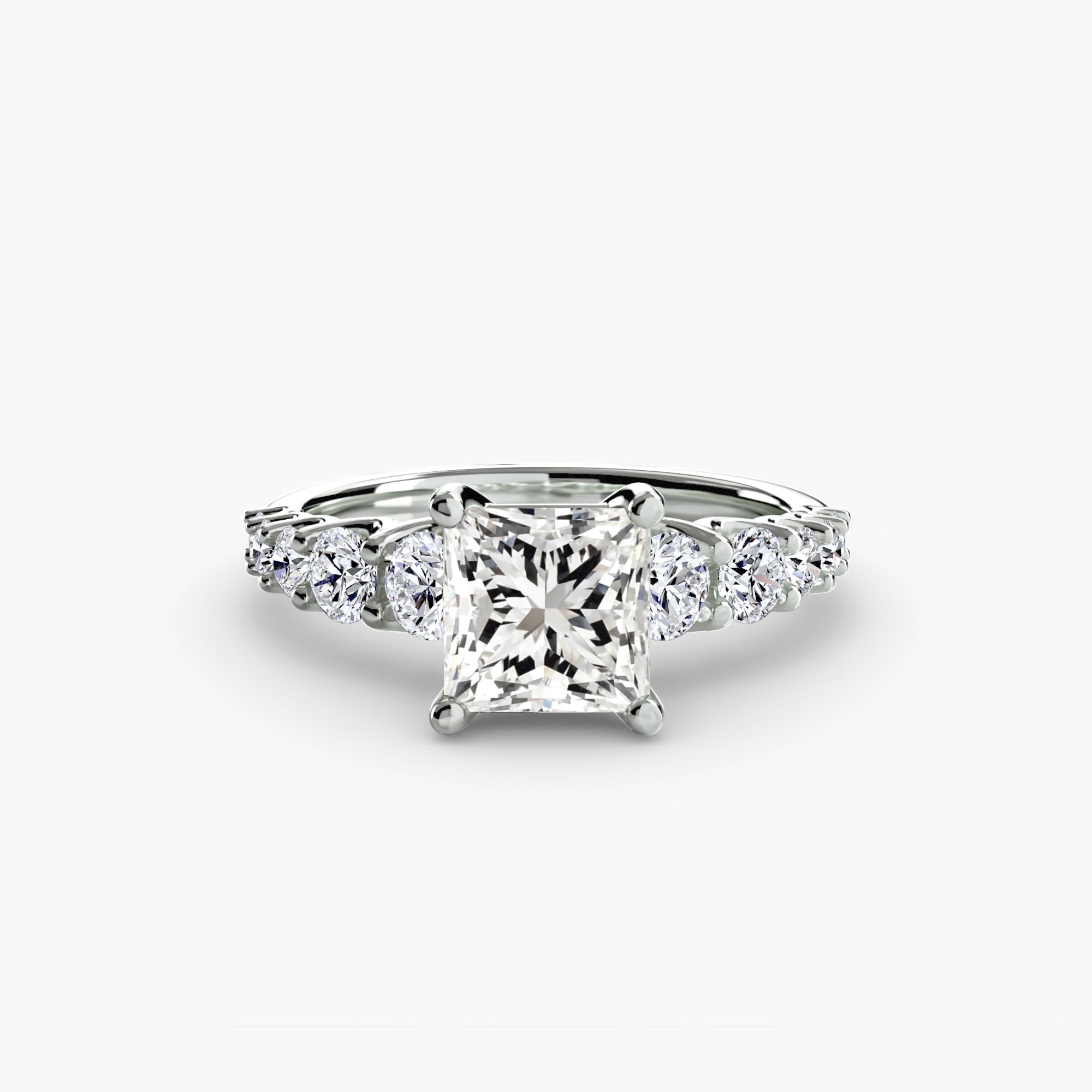 Bague Syzygy personnalisable en diamants de laboratoire princesse, or 18K ou platine. Exquisite Lab Diamonds Paris