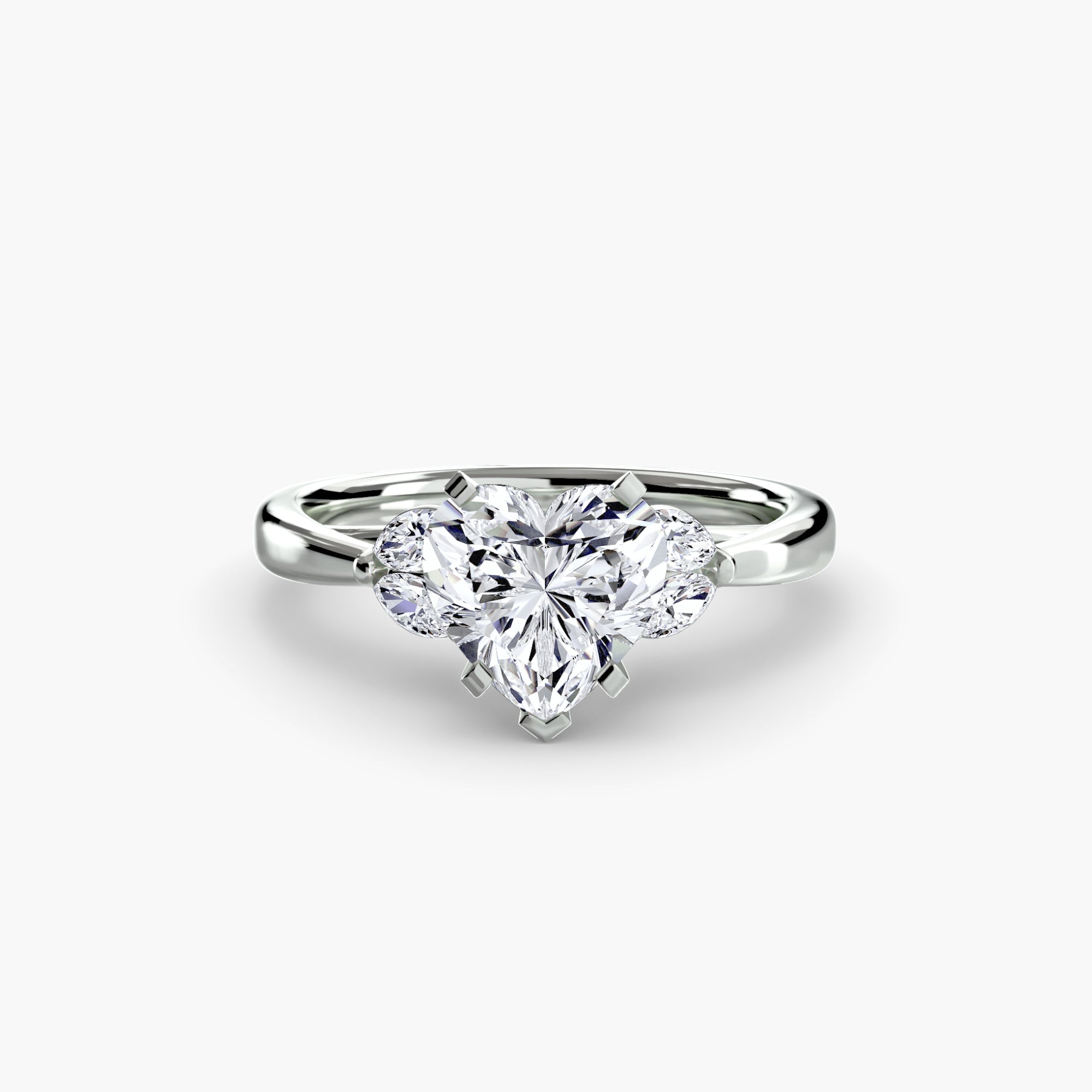 Bague Charis personnalisée. platine et diamant de laboratoire coeur - Maison française Exquisite Lab Diamonds