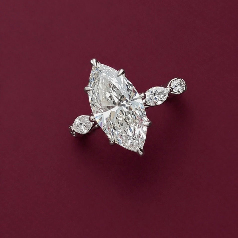 bague marquise diamant laboratoire 2,50 ct sur mesure Exquisite Lab Diamonds Paris