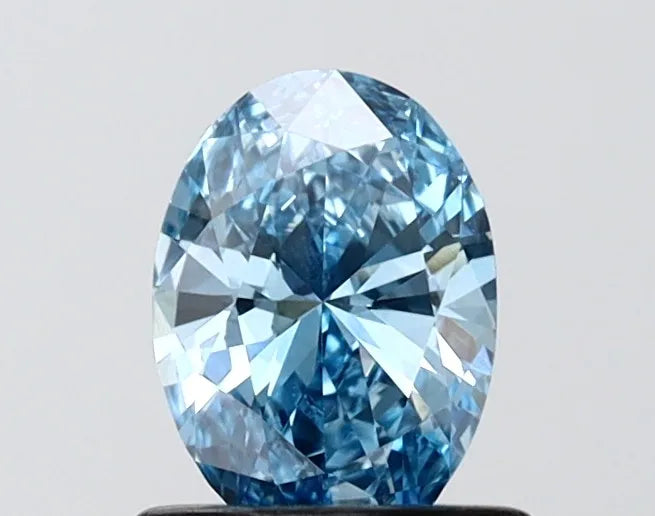 0.60ct Oval Lab Grown Diamond (Colour Fancy Vivid Blue, Clarity VS2, IGI Certified)