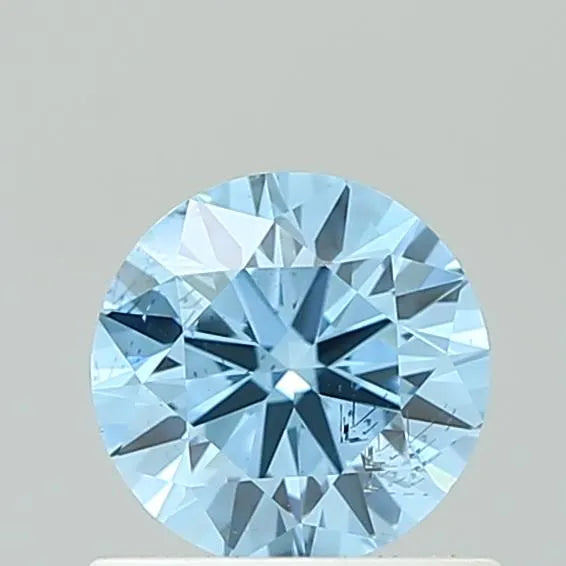 0.71ct Round Lab Grown Diamond (Colour Fancy Vivid Blue, Clarity SI2, Cut VG, IGI Certified)