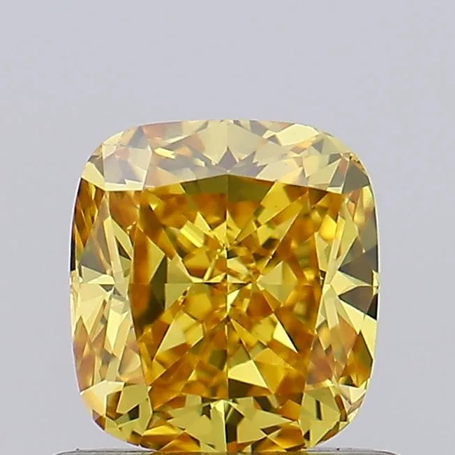 0.73ct Cushion modified Lab Grown Diamond (Colour Fancy Vivid Yellow, Clarity VVS2, IGI Certified)