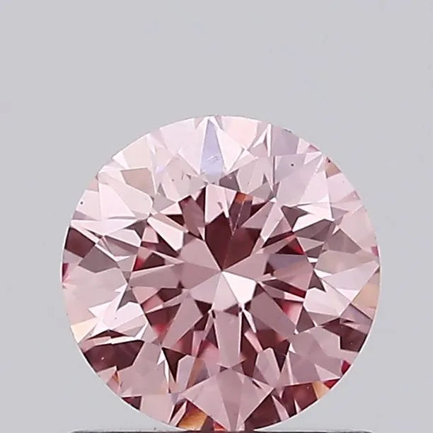 0.73ct Round Lab Grown Diamond (Colour Fancy Vivid Pink, Clarity VS2, Cut EX, IGI Certified)
