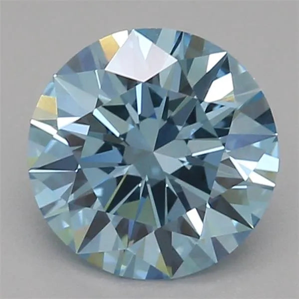 0.77ct Round Lab Grown Diamond (Colour Fancy Vivid Blue, Clarity VVS2, Cut EX, IGI Certified)