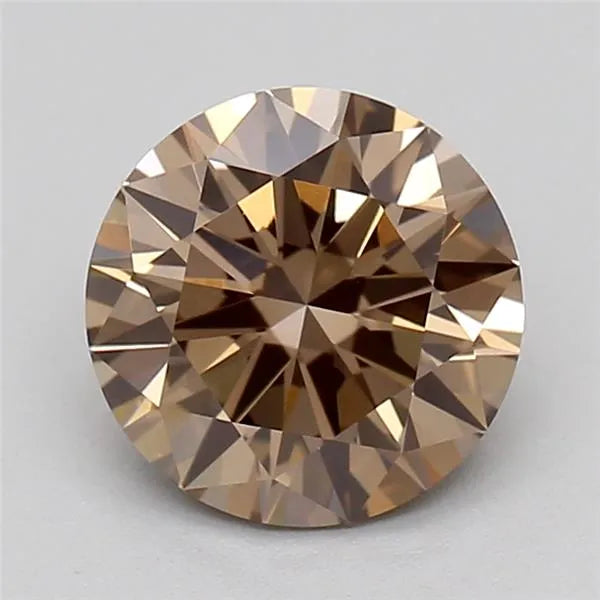 0.85ct Round Lab Grown Diamond (Colour Fancy Brown, Clarity VVS2, Cut ID, IGI Certified)