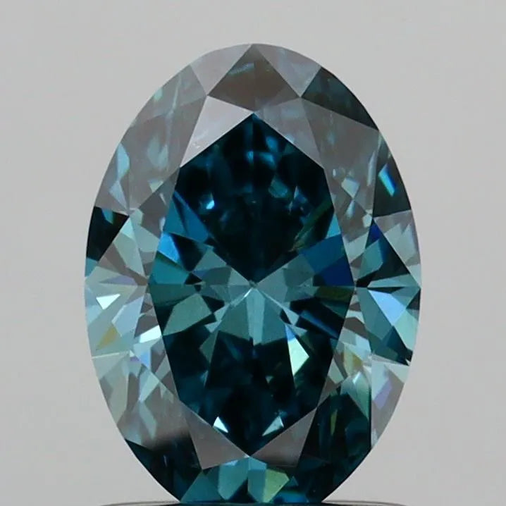 0.90ct Oval Lab Grown Diamond (Colour Fancy Vivid Blue, Clarity VS1, IGI Certified)