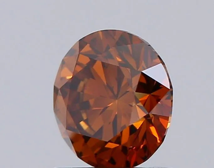 1.01ct Round Lab Grown Diamond (Fancy Deep Brownish Orange, Clarity VS1, Cut ID, IGI)
